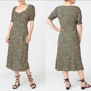 J. Crew | NWOT Smocked Sleeve Floral Midi Dress